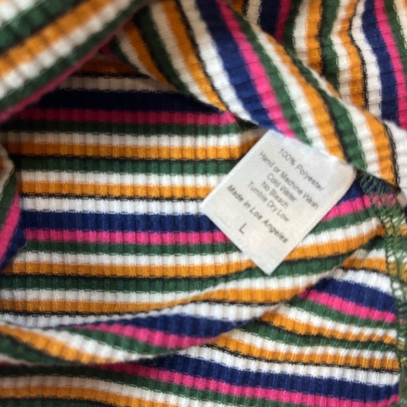 ModCloth Multicolor Striped Sleeveless Scoop Neck Belted Waist Dress Large - Picture 5 of 7